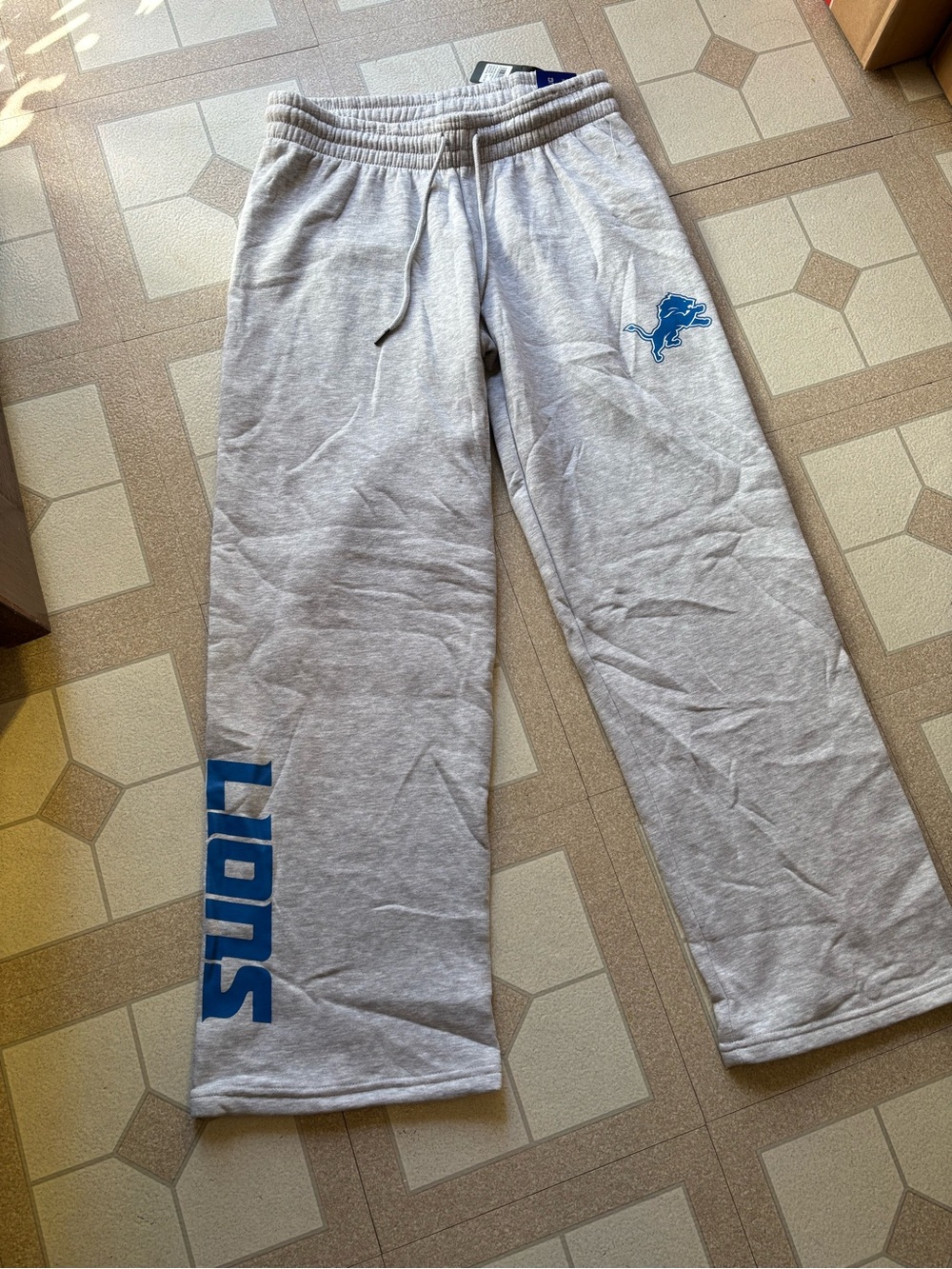 NFL Gray Sweatpants with Blue Lions Logo